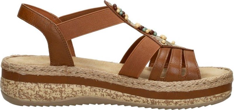 Rieker - Dames Sandalen - Zwart - Imitatieleer - Antistress Voetbed