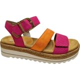 Remonte - Sleehaksandaaltjes - Fuchsia/Oranje - Vegan Verwerking