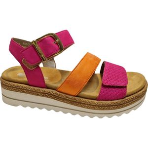 Remonte - Sleehaksandaaltjes - Fuchsia/Oranje - Vegan Verwerking