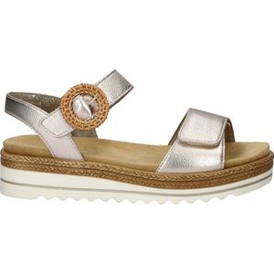 Remonte - Dames Sandalen - Roze-Goud Metallic - Plateauzool