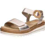 Remonte - Dames Sandalen - Roze-Goud Metallic - Plateauzool