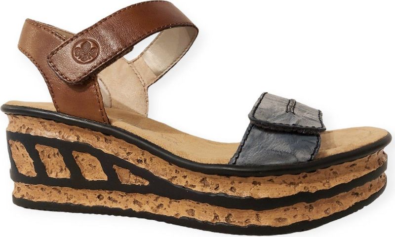 Rieker sandaal - Dames - Blauw Bruin