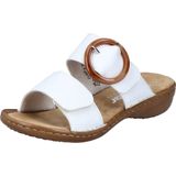 Rieker Pantolette, Keilabsatz, Sommerschuh, Schlappen mit großer Zierschnalle