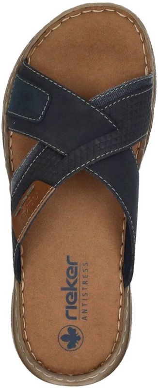 Rieker - Namur - Slipper - Blauw - Synthetisch Nubuck Leer