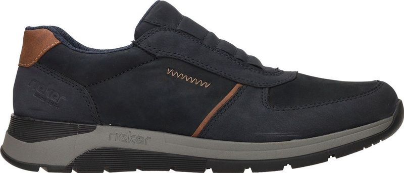 Rieker - Instappers - Blauw - Nubuck en Imitatieleer - Uitneembaar Voetbed