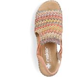 Rieker - Veelkleurige Sleehak Sandalen - Textiel - Lichtgewicht Zool