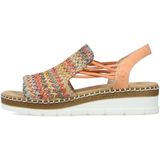 Rieker - Veelkleurige Sleehak Sandalen - Textiel - Lichtgewicht Zool