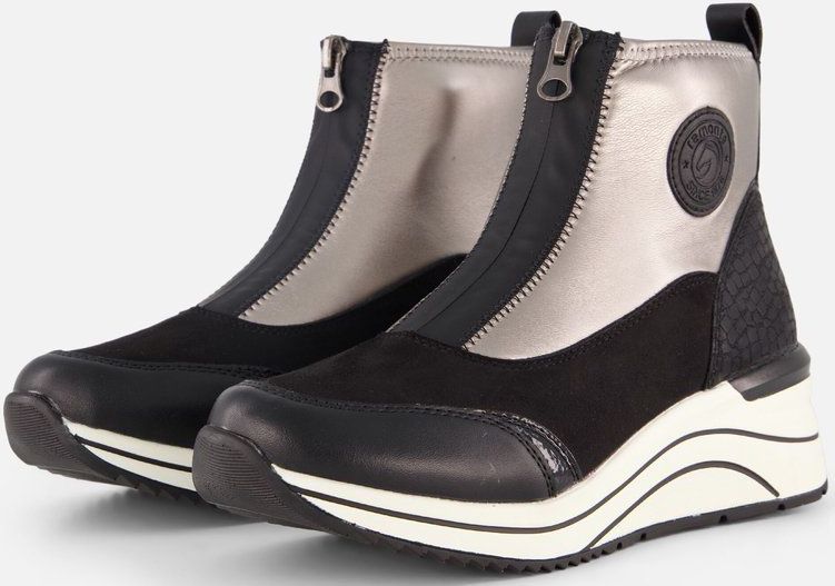 Remonte - Enkellaarsjes - Zwart - Synthetisch