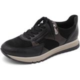 Rieker - Sneakers - Synthetisch - Zwart - Rits- en Vetersluiting