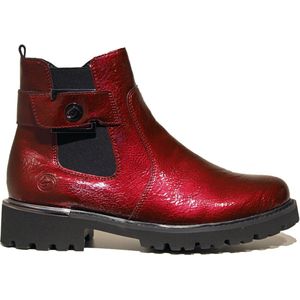 Laarzen - Donkerrood - Glanzend - Blokhak - Ritssluiting