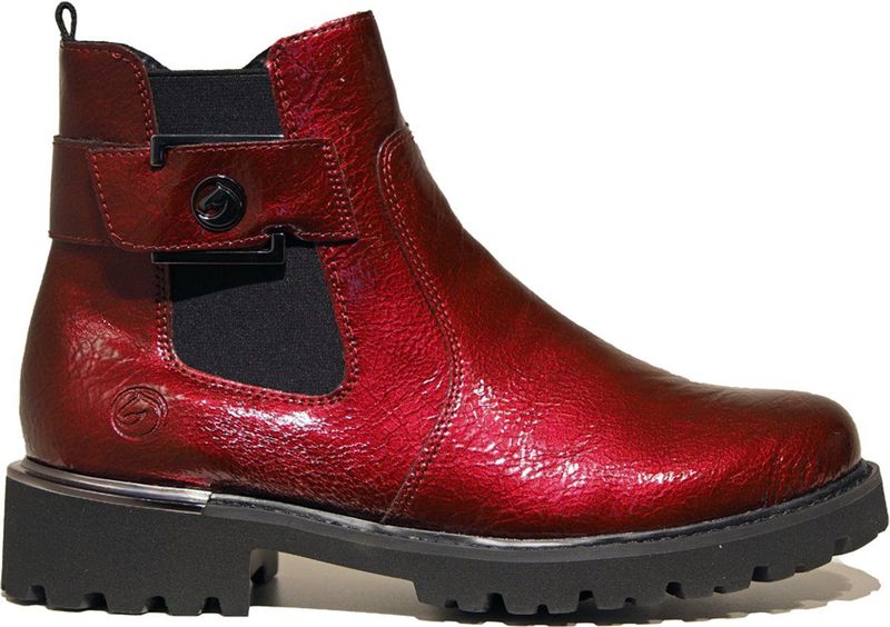 Laarzen - Donkerrood - Glanzend - Blokhak - Ritssluiting