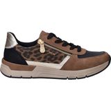 Rieker - Dames Sneakers - Bruin - Kunstleer - Luipaardprint