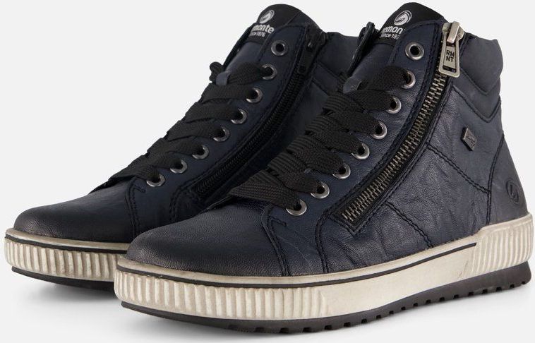 Veterboots - Effen - Glad Leer - Versterkte Hak - Middelhoge Hak