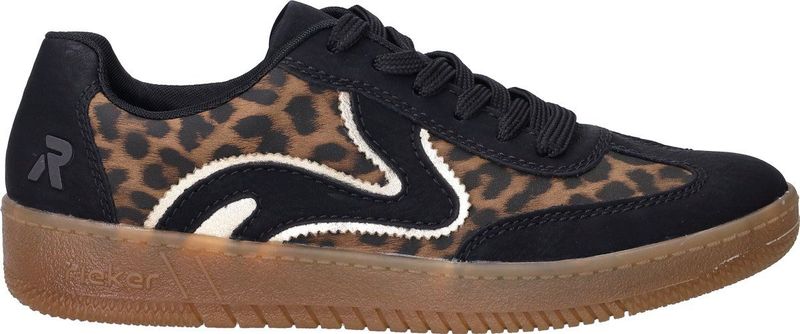 Rieker - Sneakers - Panterprint - Kunstleer - Lichtgewicht Zool