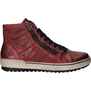 Remonte - Hoge Sneaker - Rood - Leer en Textiel - Waterafstotend