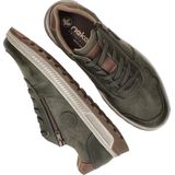 Rieker - Heren Sneakers - Olijfgroen - Kunstleer - Ruimere Pasvorm