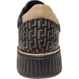 Zwart/goudkleur - Sneakers - Ritssluiting - Plateau - Laag