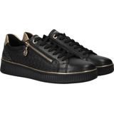 Zwart/goudkleur - Sneakers - Ritssluiting - Plateau - Laag