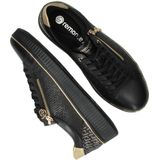 Zwart/goudkleur - Sneakers - Ritssluiting - Plateau - Laag