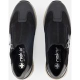 Rieker - Instappers - Zwart - Synthetisch Bovenwerk - Rubber Zool