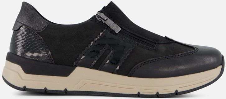 Rieker - Instappers - Zwart - Synthetisch Bovenwerk - Rubber Zool