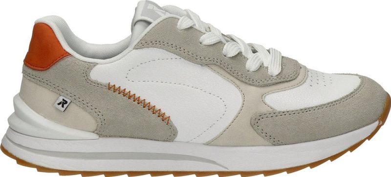 Rieker - Dames Sneaker - Wit Multi - Imitatieleer en Suède