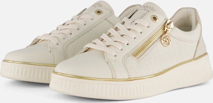 Remonte - Sneakers - Wit - Synthetisch - Dames - Rits met Vetersluiting