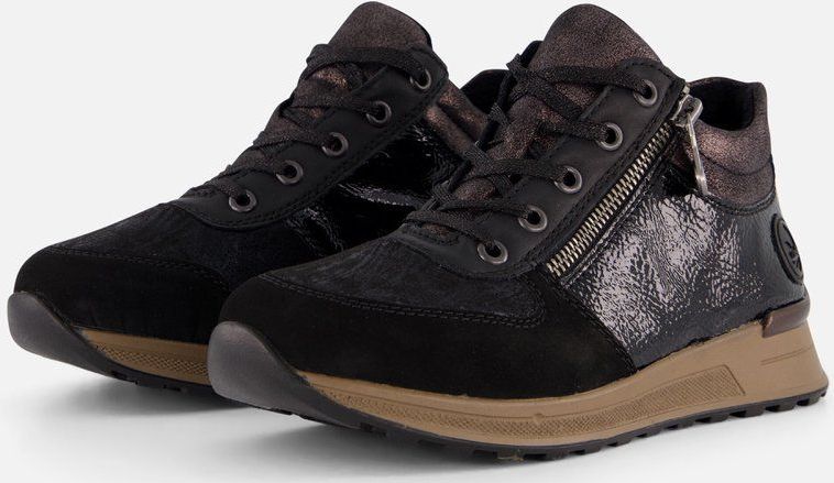 Rieker - Hoge Sneakers - Imitatieleer - Zwart - Antistress-voetbed