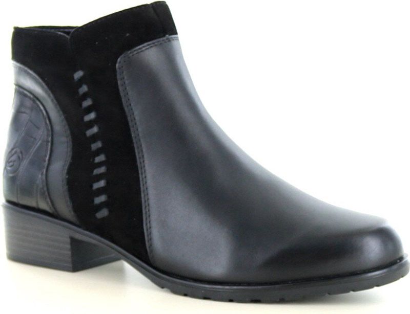 Remonte - D6893 - Enkellaarzen - Zwart - Leer