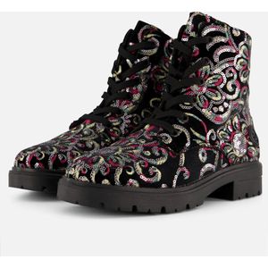 Rieker - Veterboots - Zwart - Synthetisch