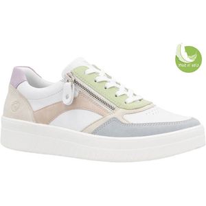 Remonte - Plateausneakers - Vrijetijdsschoen - Wit/Pastelkleuren - Plateauhak