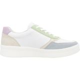 Remonte - Plateausneakers - Vrijetijdsschoen - Wit/Pastelkleuren - Vetersluiting