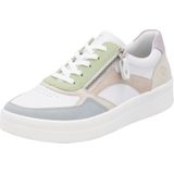 Remonte - Plateausneakers - Vrijetijdsschoen - Wit/Pastelkleuren - Vetersluiting