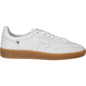 Sneakers - Vetering - Leer - Logoprint - Platte Hak