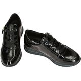 Zwart/goudkleur - Sneakers - Sleehak - Ritssluiting - Unikleur met Inzet