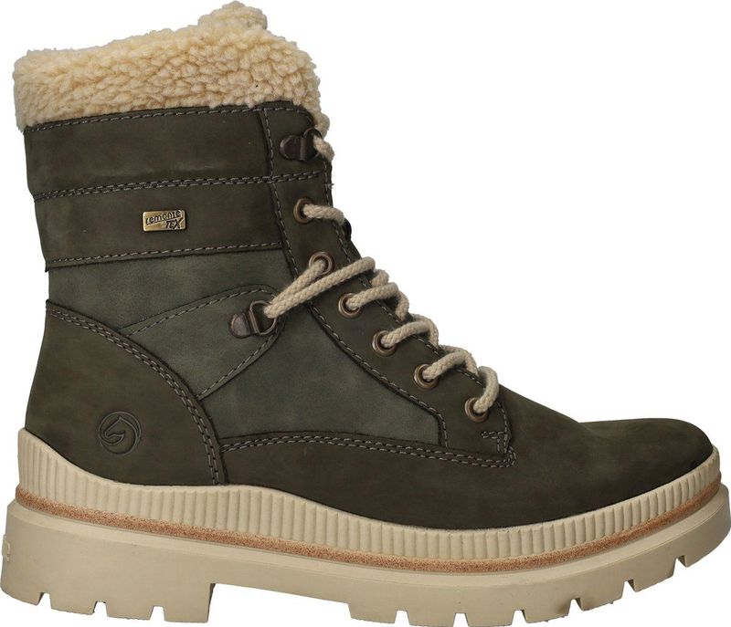 Remonte - D0C77 - Veterboots - Groen - Nubuck Leer - Wollen Voering