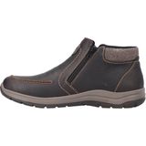 Rieker - Bruine Casual Enkelboots - Leer - Wollen Binnenvoering - Slip-on Ontwerp
