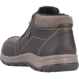 Rieker - Bruine Casual Enkelboots - Leer - Wollen Binnenvoering - Slip-on Ontwerp