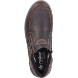 Rieker - Bruine Casual Enkelboots - Leer - Wollen Binnenvoering - Slip-on Ontwerp