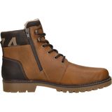 Veterboots - Leer - Zwart - Wide Fit