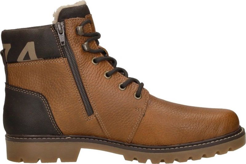 Veterboots - Leer - Zwart - Wide Fit