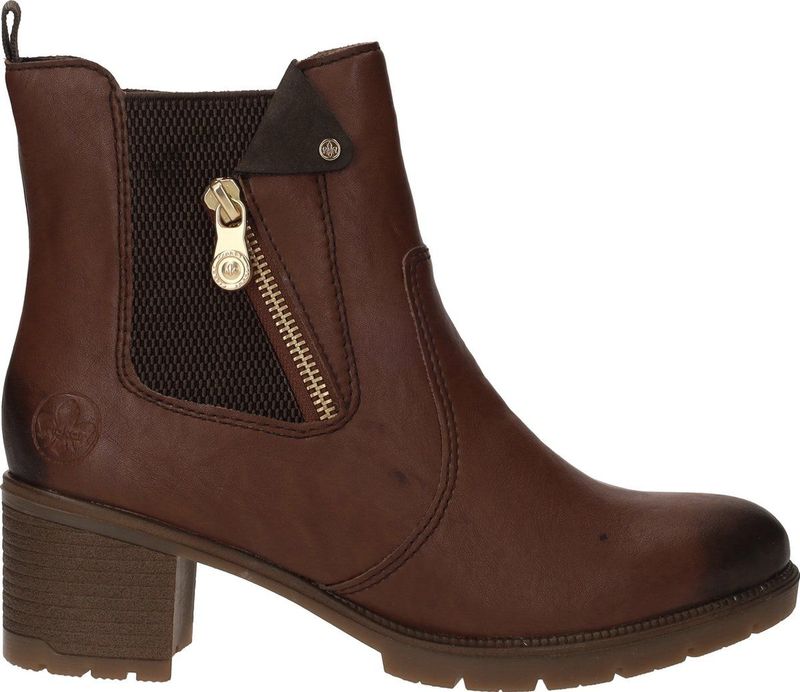 Rieker - Dames Boot - Cognac - Imitatieleer - Antistress Voetbed