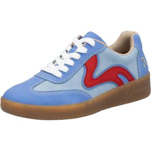 OTTO RIEKER Sport Plateausneakers - Lichtblauw/Rood - Vegan - Vetersluiting