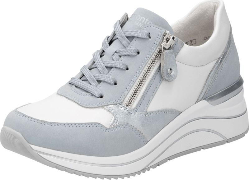 Remonte - D0T01 - Sneakers - Lichtblauw-Wit - Veter en Ritssluiting