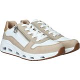 Rieker - Evolution - Sneakers - Beige/Wit - Lichtgewicht - Veter- en Ritssluiting