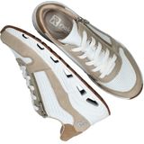 Rieker - Evolution - Sneakers - Beige/Wit - Lichtgewicht - Veter- en Ritssluiting