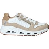 Rieker - Evolution - Sneakers - Beige/Wit - Lichtgewicht - Veter- en Ritssluiting