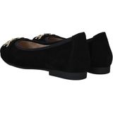 Remonte - Ballerina's - Zwart - Stretchsuède - Gouden Gesp