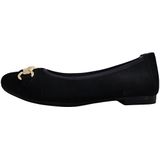 Remonte - Ballerina's - Zwart - Stretchsuède - Gouden Gesp