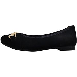 Remonte - D0K10 - Ballerina's - Zwart - Ruw Leer - Platte Zool